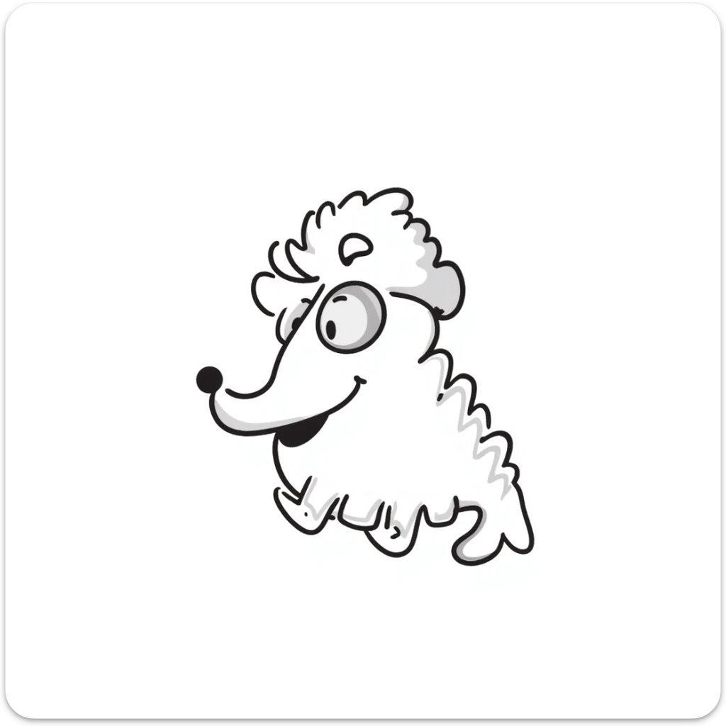 a little shrimp that is old with white hair and glasses, elderly shrimp character with white eyebrows and hair, wearing round glasses sticker