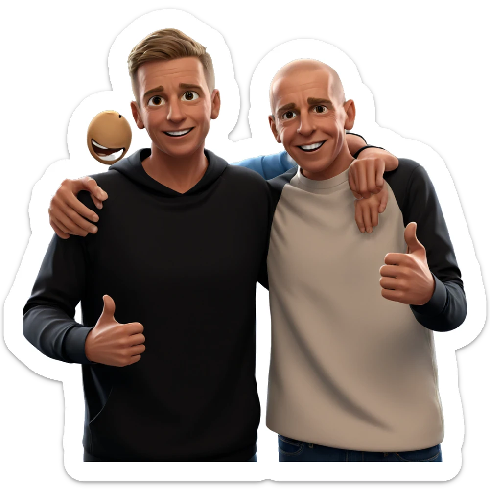 two boys sharing a moment sticker