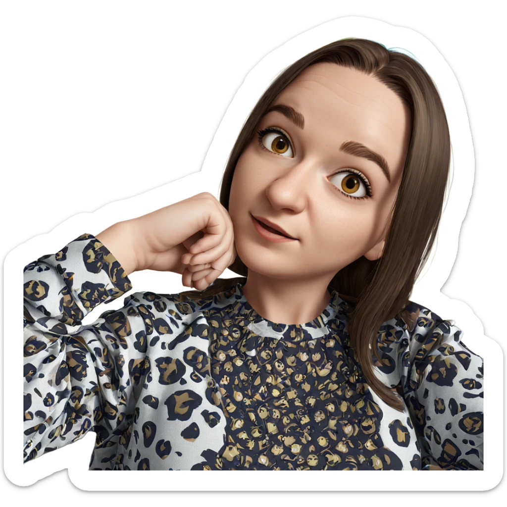 brown haired girl portrait sticker