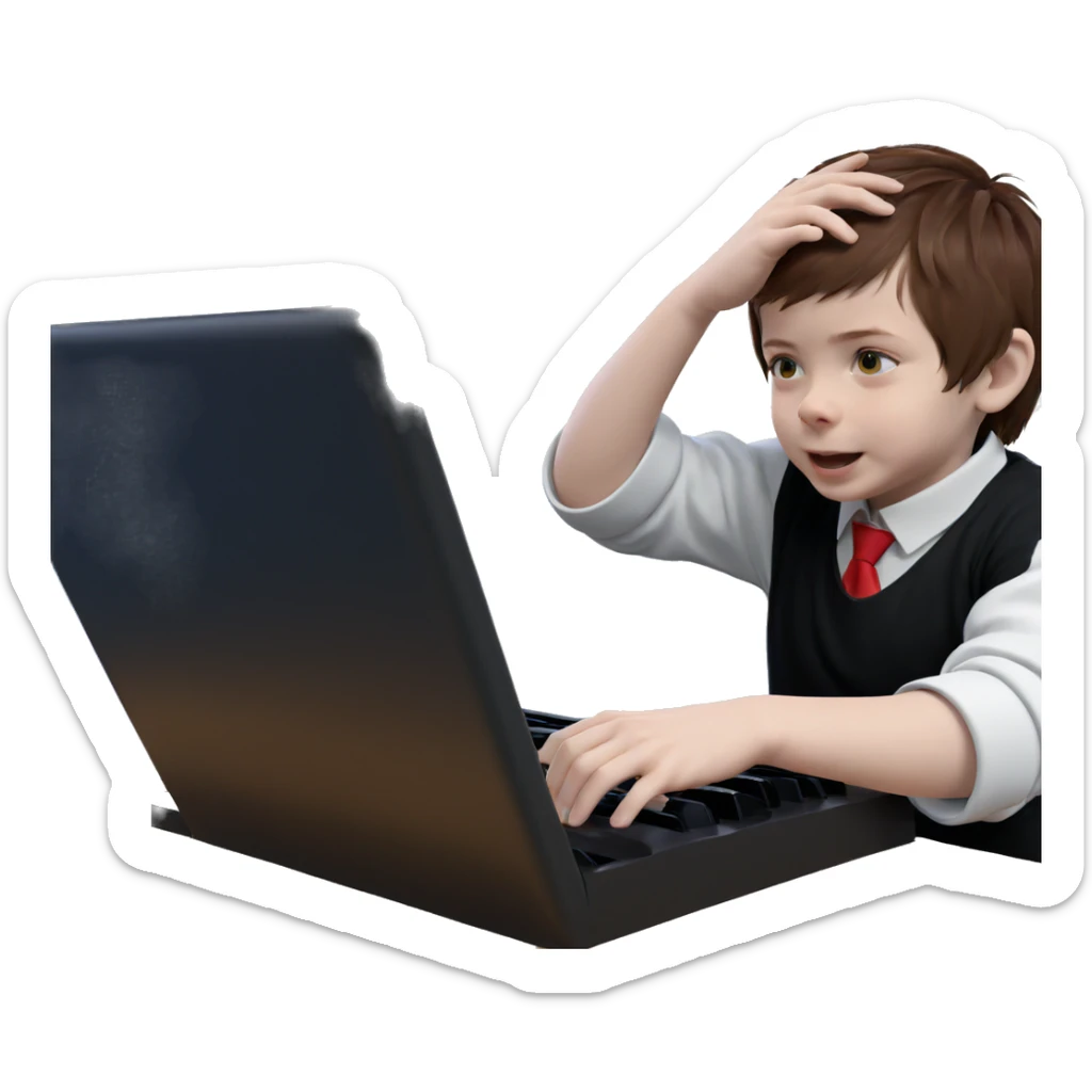 girl playing keyboard solo sticker