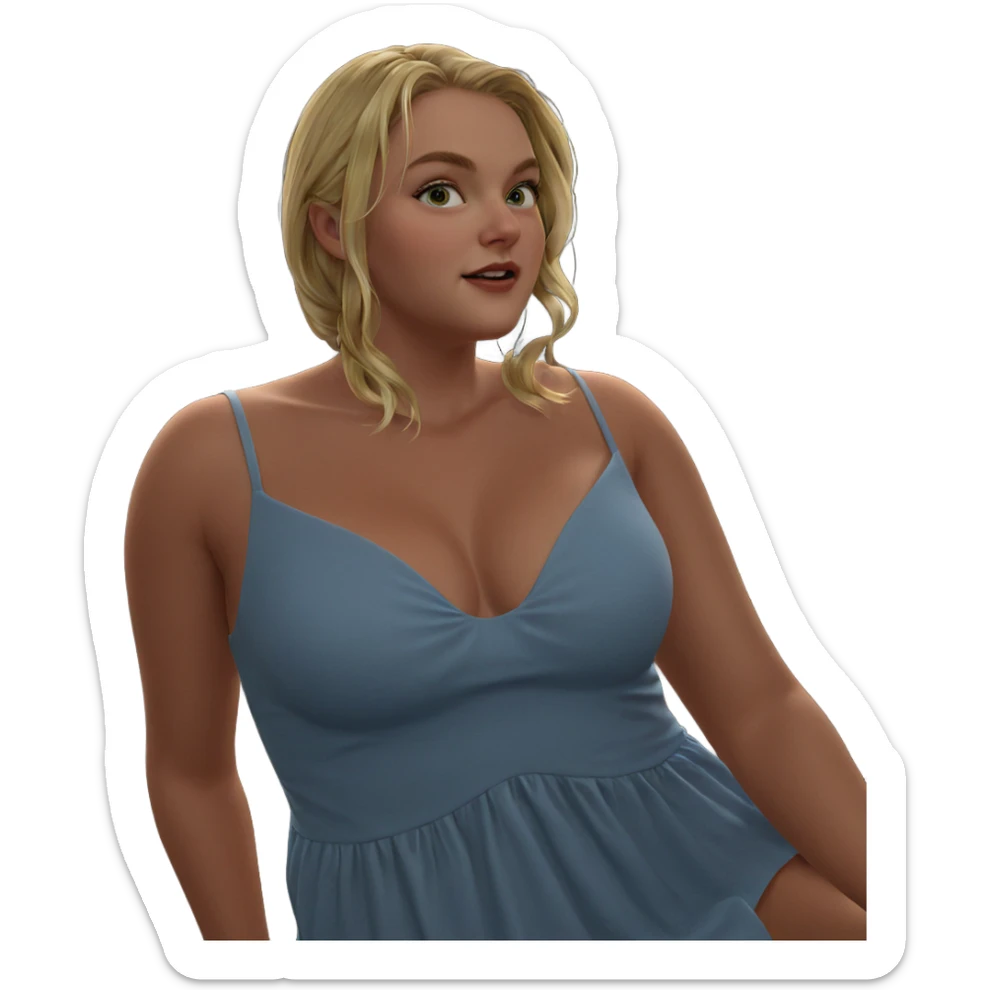 blonde girl in light dress sticker