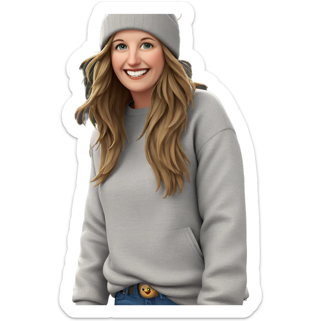 smiling girl in outdoor scene sticker