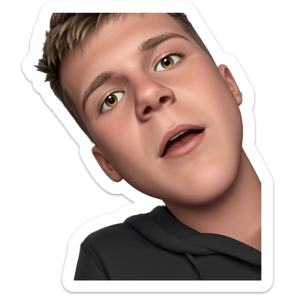 realistic portrait of a boy sticker