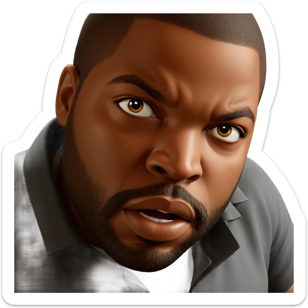 realistic portrait of bearded man sticker