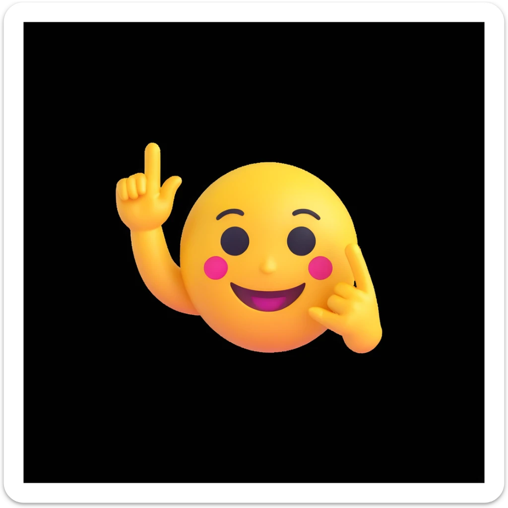 3D emoji style illustration of a smiling emoji face with sparkles and an OK hand gesture, bold elegant text 'Excellent nature & perfection', minimal or gradient background, modern polished feel, confident positive mood sticker