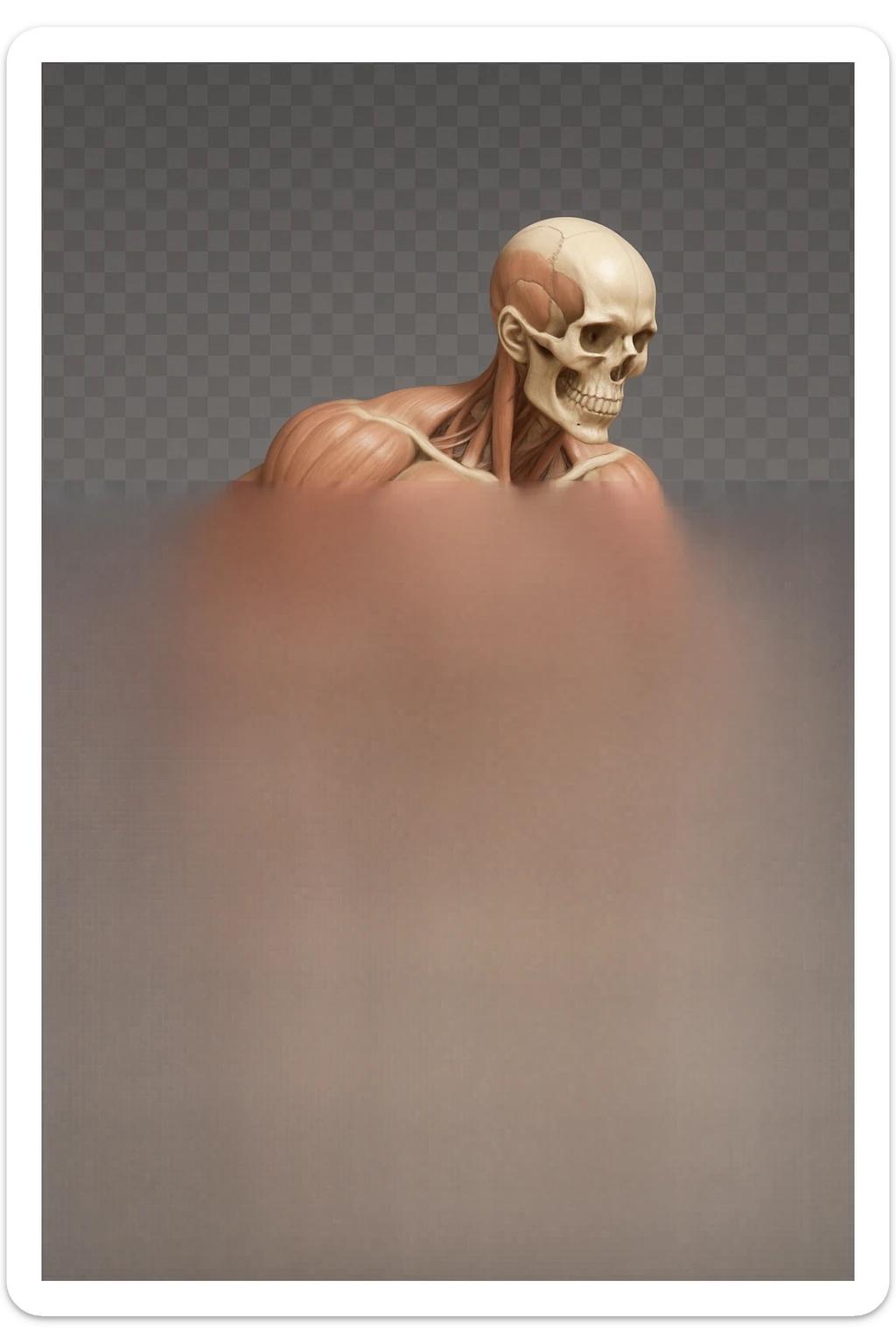 CORPO UMANO ANATOMICO REALISTICO CHE SVOLGE UN ESERCIZIO DI MOBILITà ALLE ANCHE, iperrealistico 4k sticker