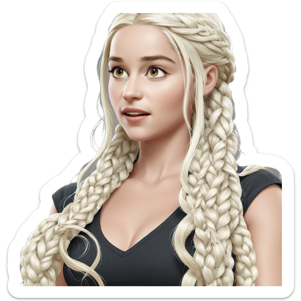 blonde girl with long braid sticker