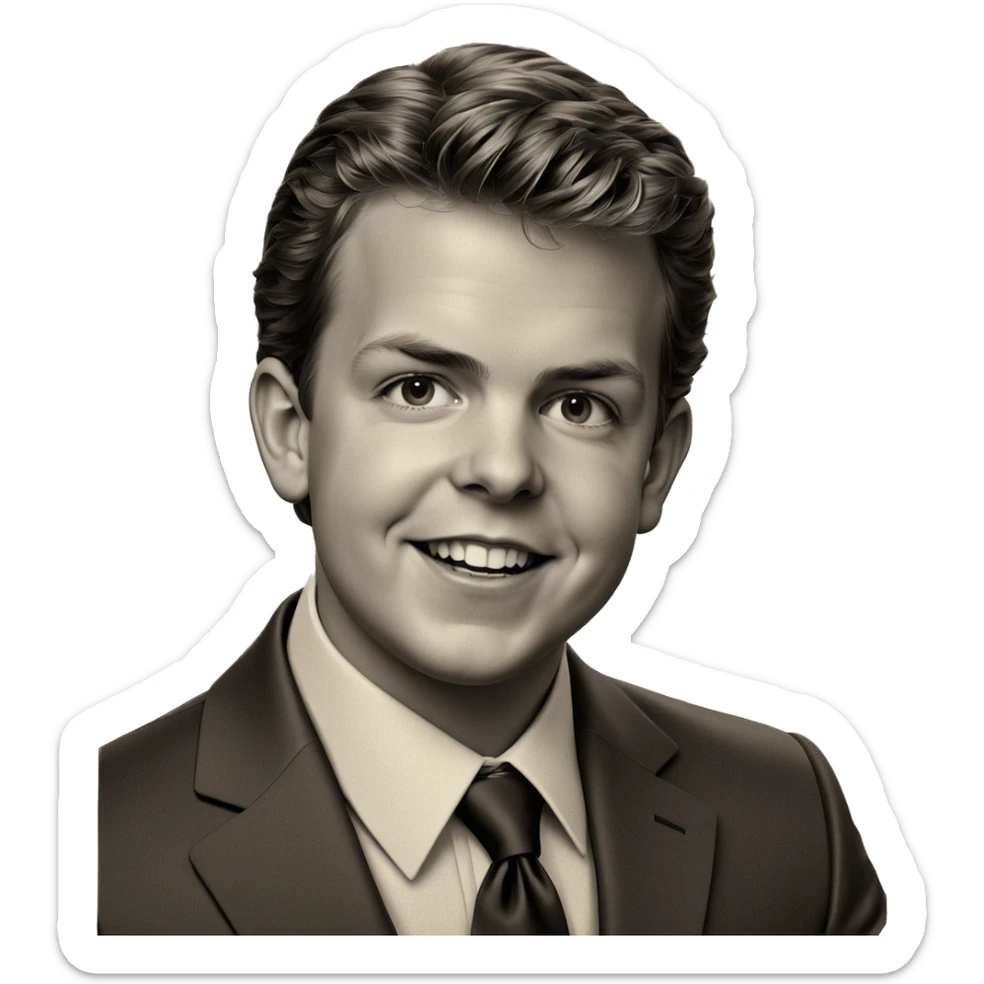 monochrome formal portrait of boy sticker