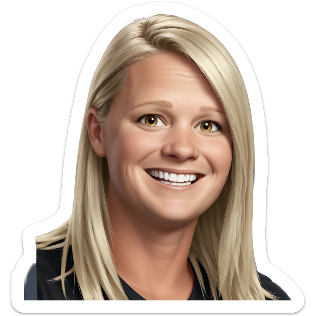 blonde male portrait with smile sticker