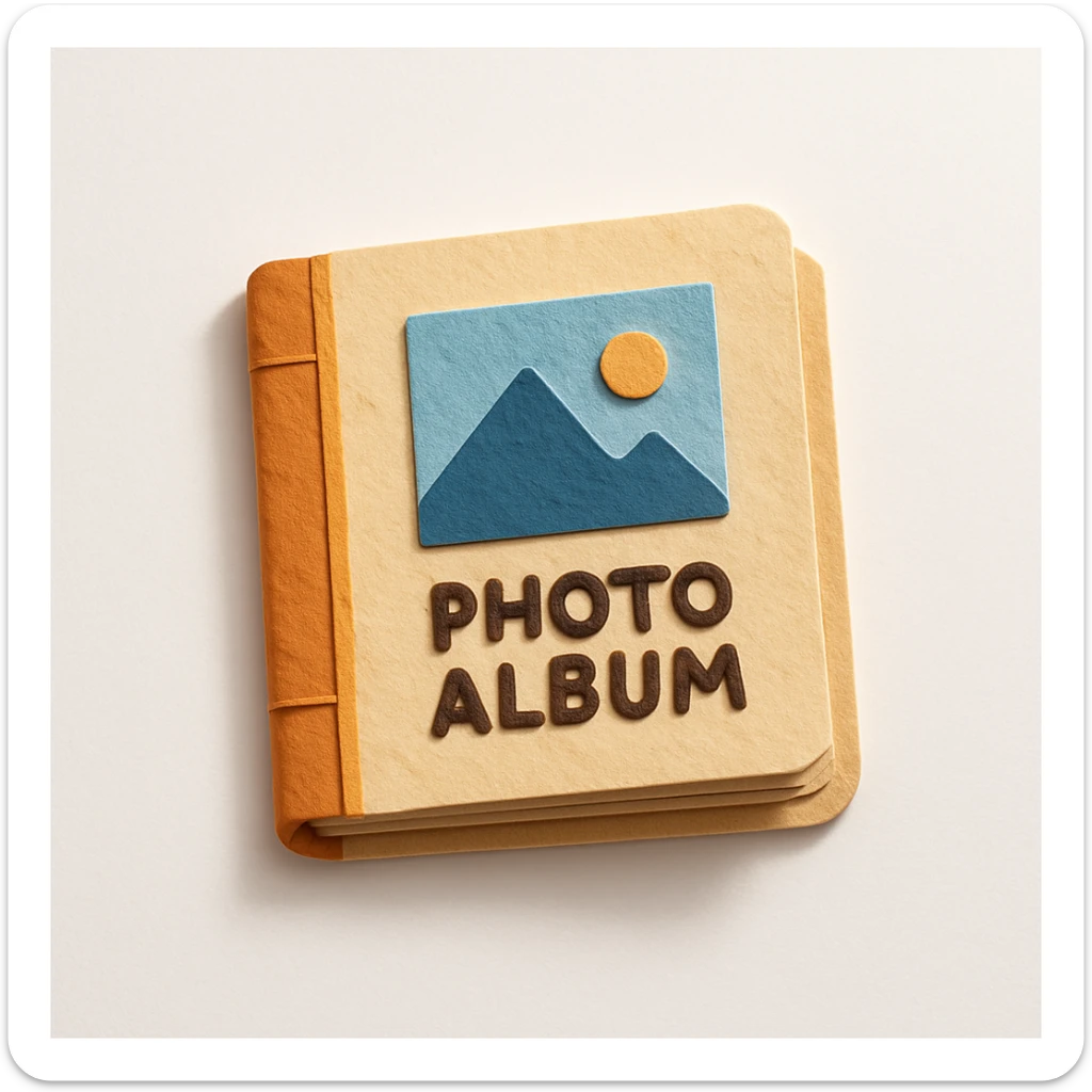 beige photo album sticker