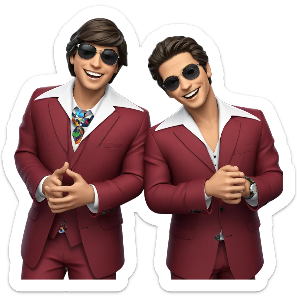 smiling boys in stylish attire sticker