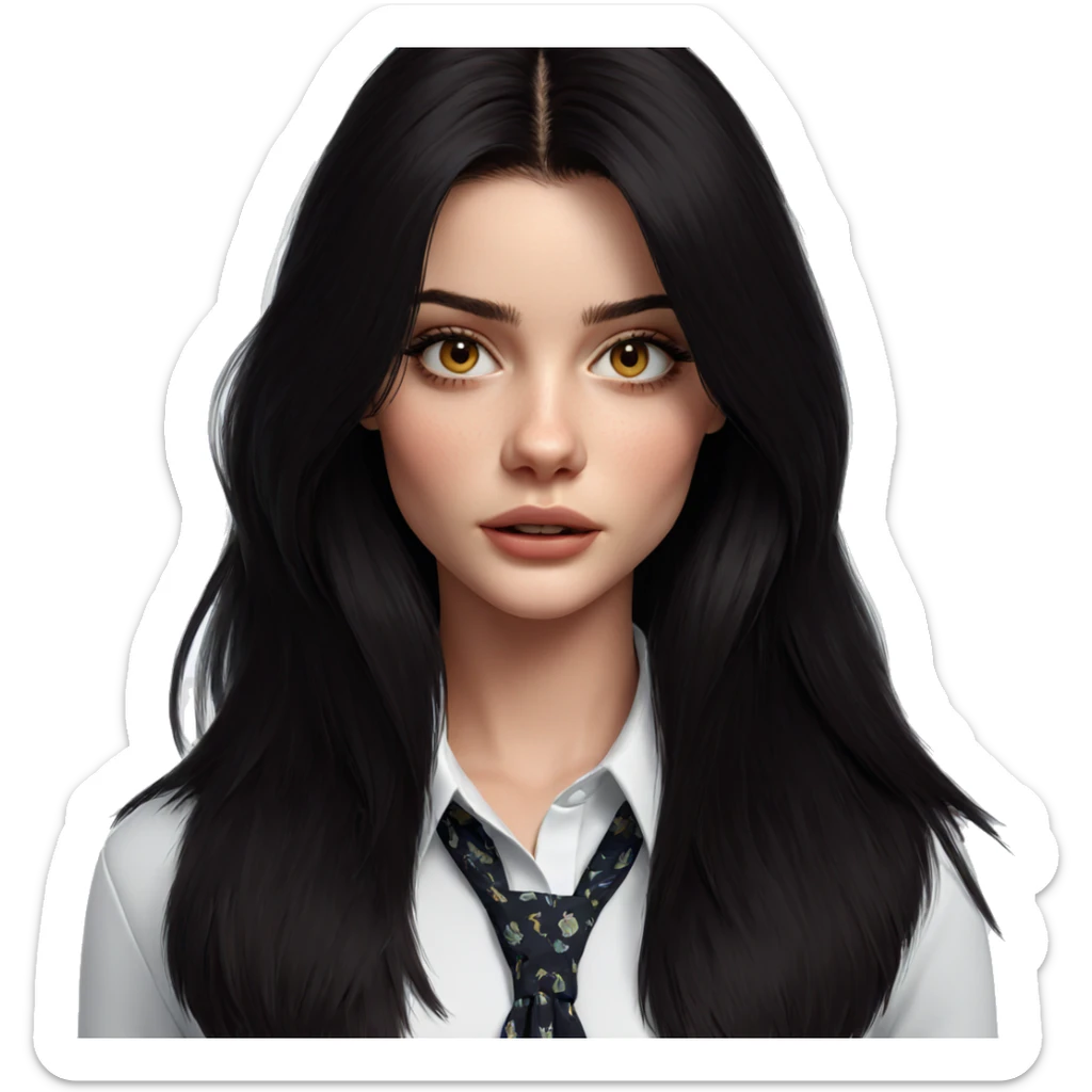 girl in white shirt sticker