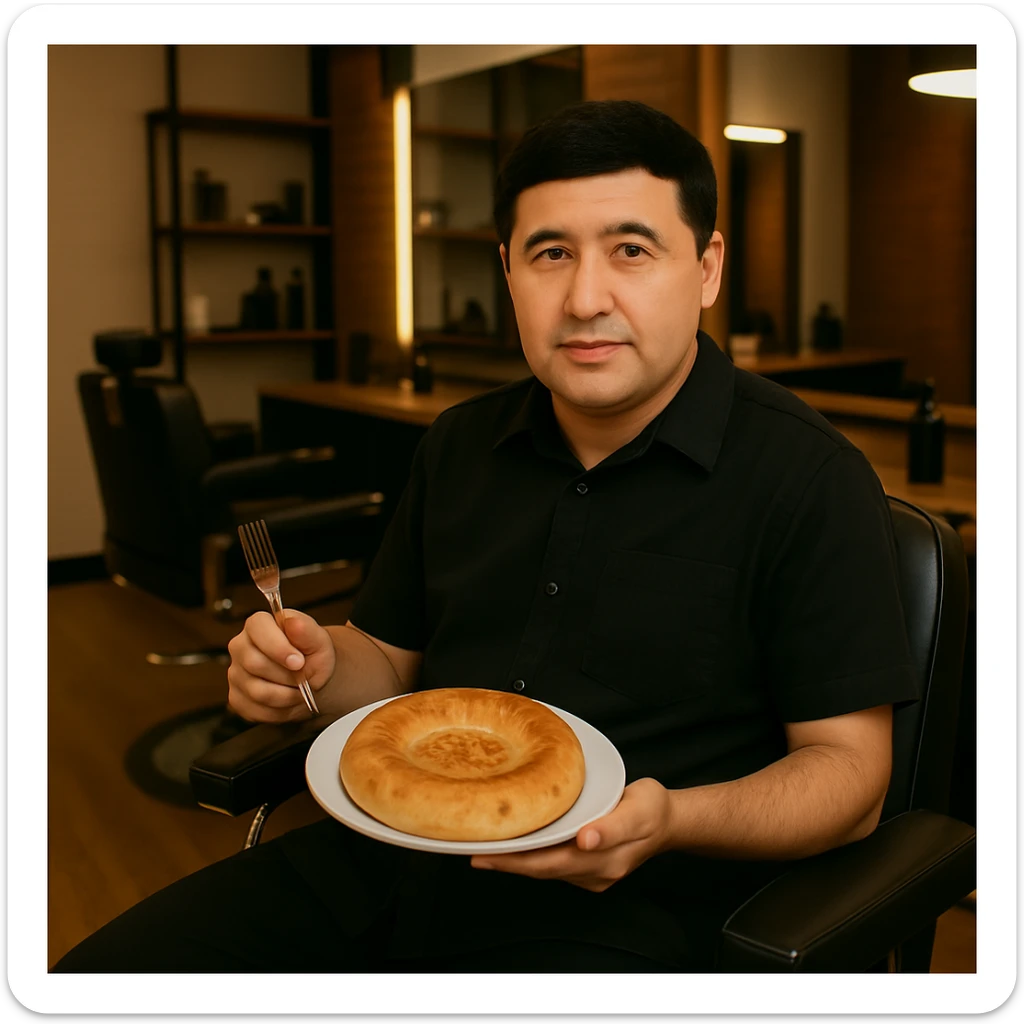 birinchidagi odamni yuziga 2 rasmdagi odamga uzidak qilib chizib bergin xuddu shunday non yen utirganini sticker