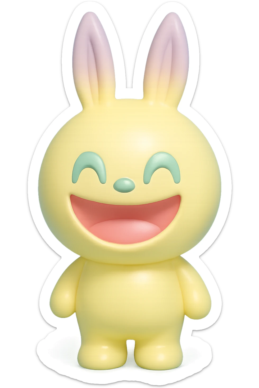 Labubu toy as an emoji, shiny and collectible, vinyl figure style sticker