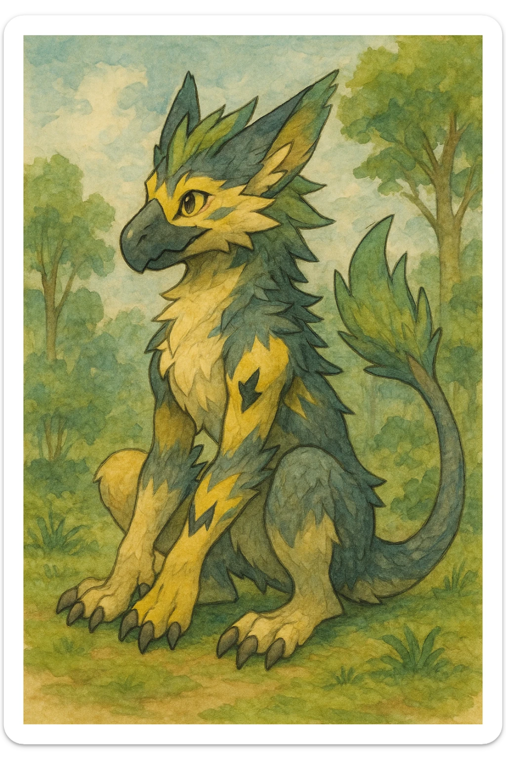 Sergal-Protogen-Fakémon-Digimon-Trico-Zeraora-Vernid-fusion-hybrid-creature sticker