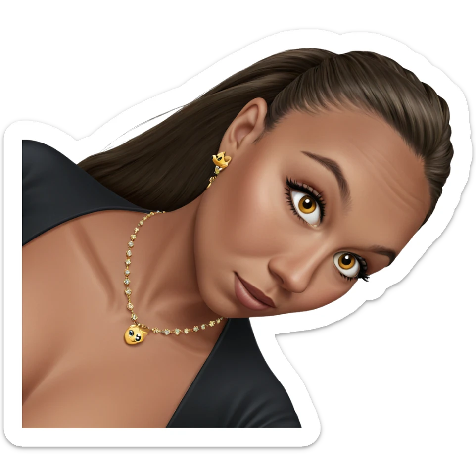 girl with jewelry and earrings sticker