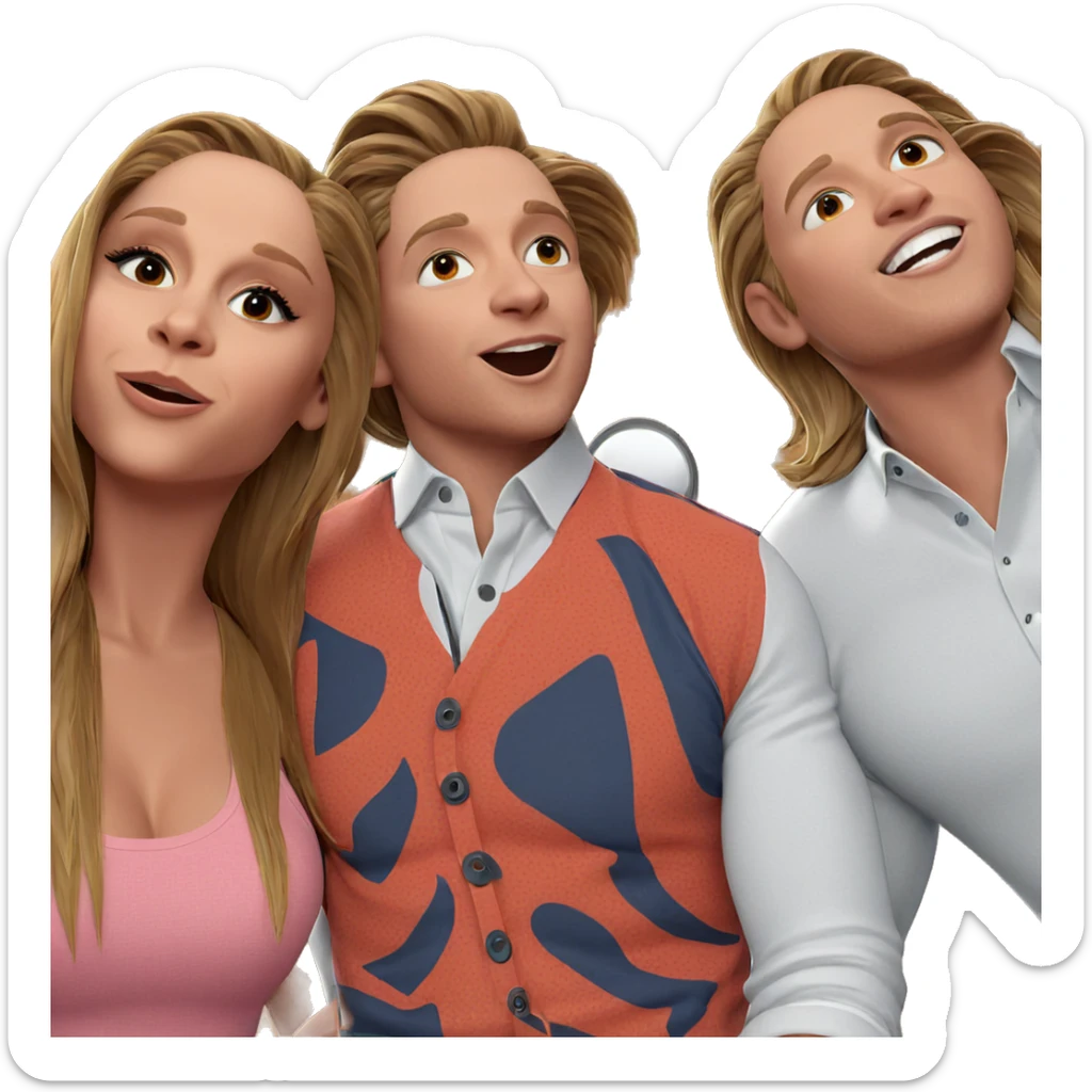 friends with long hair sticker