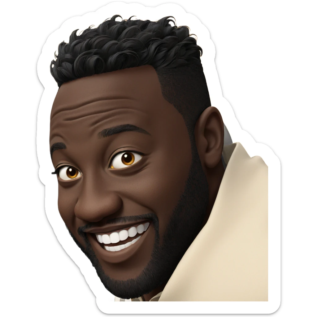 smiling dark-skinned male portrait sticker