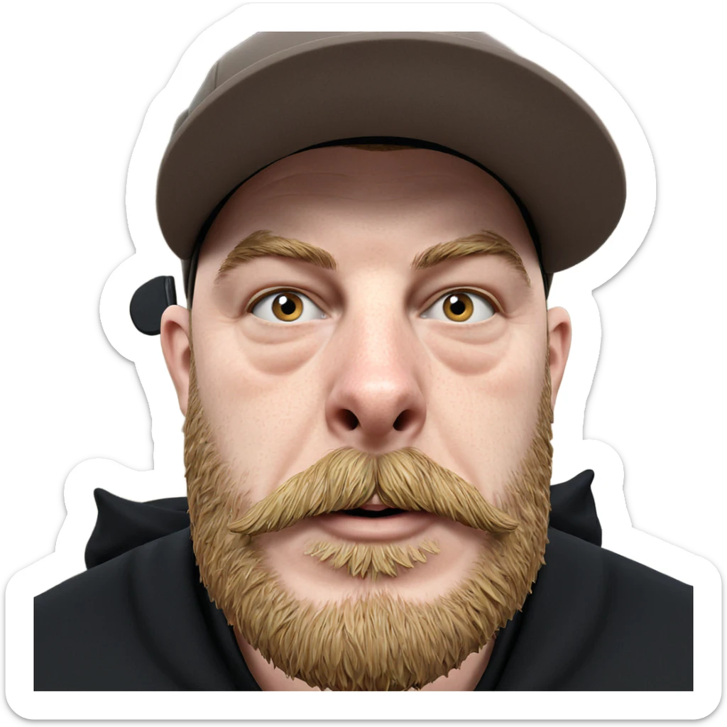 portrait of a bearded man sticker