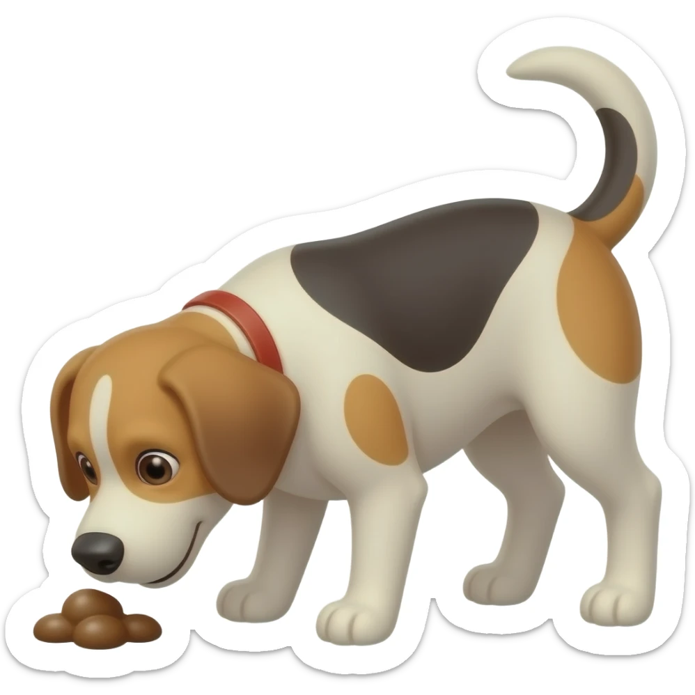 dog pooping bending over pooping dog sticker