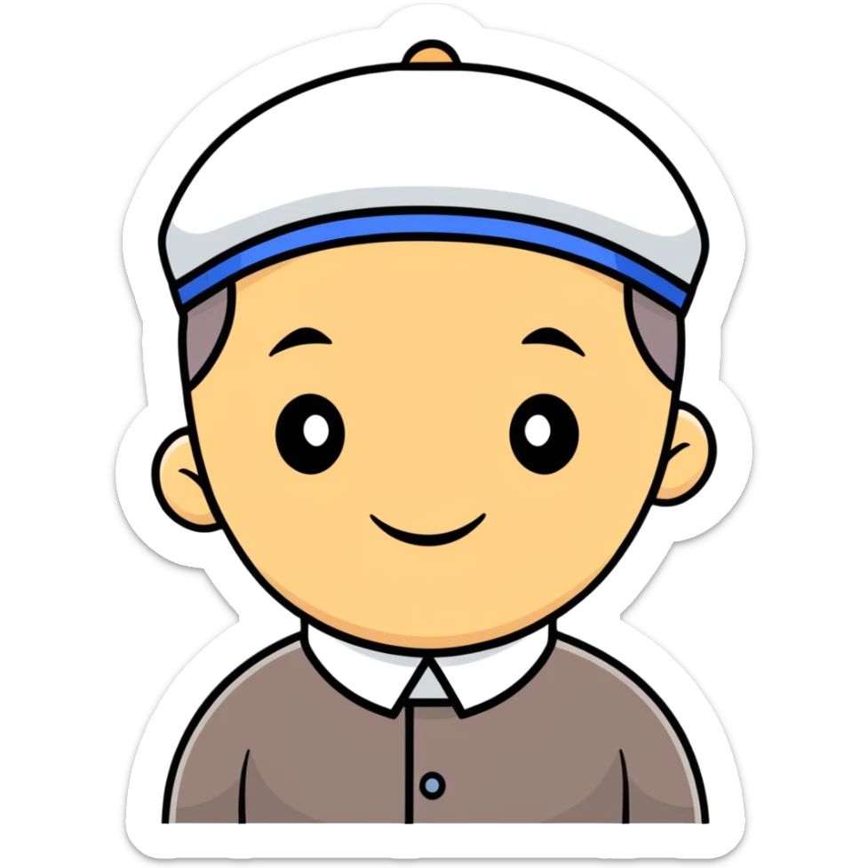 cartoonish sticker of a Jewish man wearing a kippah sticker