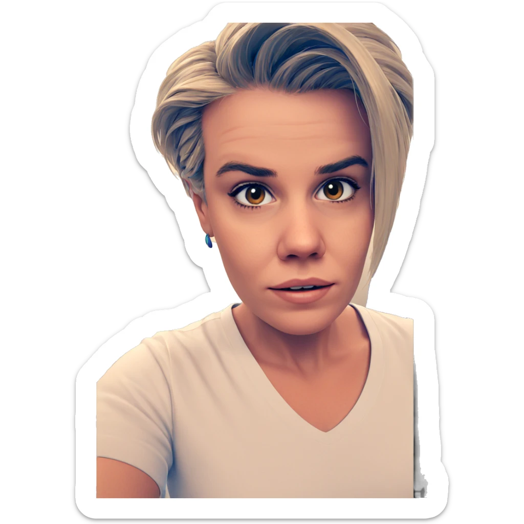 girl in white shirt sticker