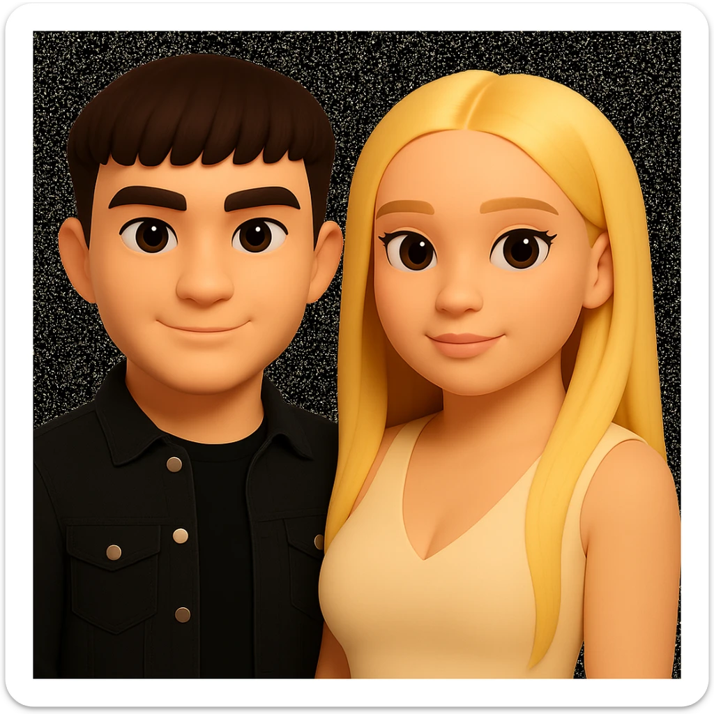 Slightly increase the volume of the upper body of the girl, slightly turn her to face forward, and make the skin color uniform. Maintain the cartoonish 3D style in the image. sticker