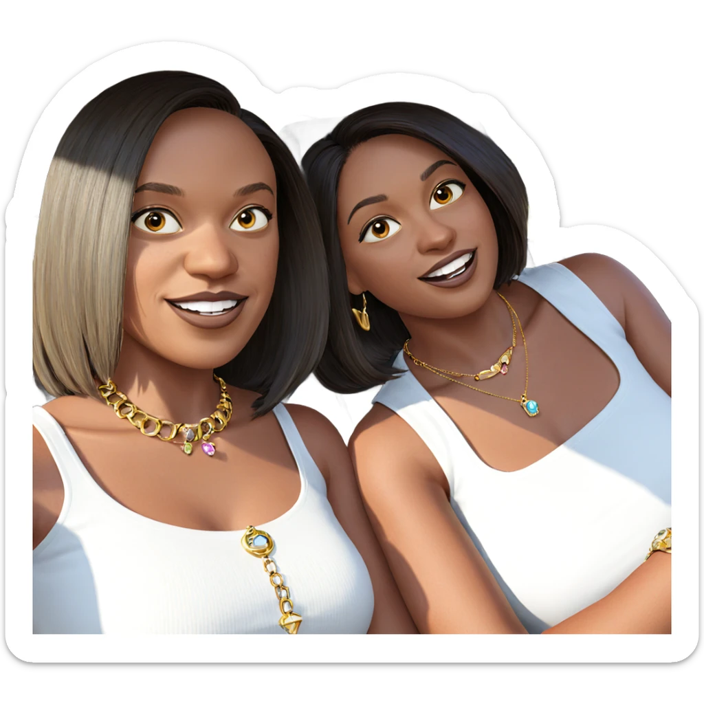 girls in car with jewelry sticker