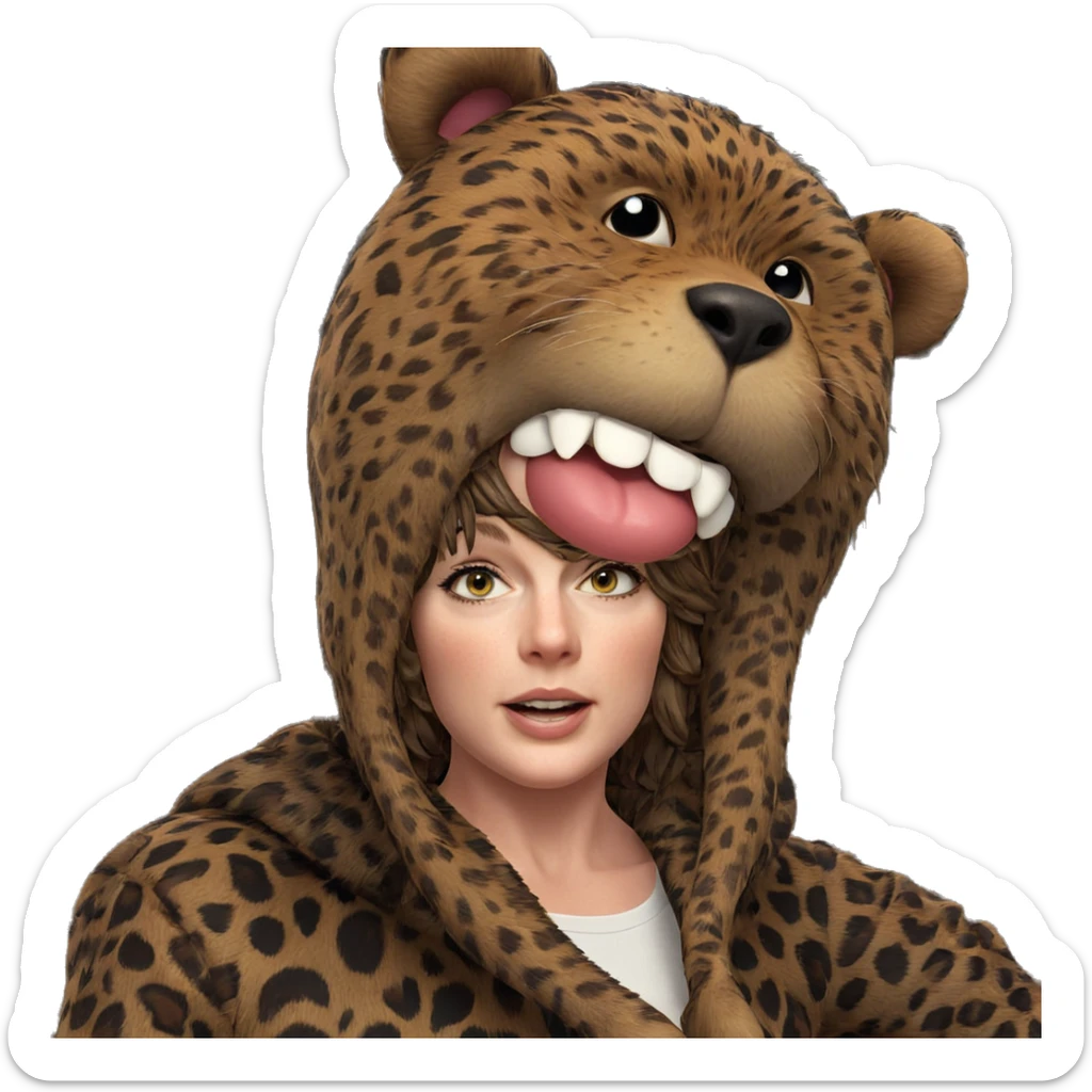 girl in animal costume sticker