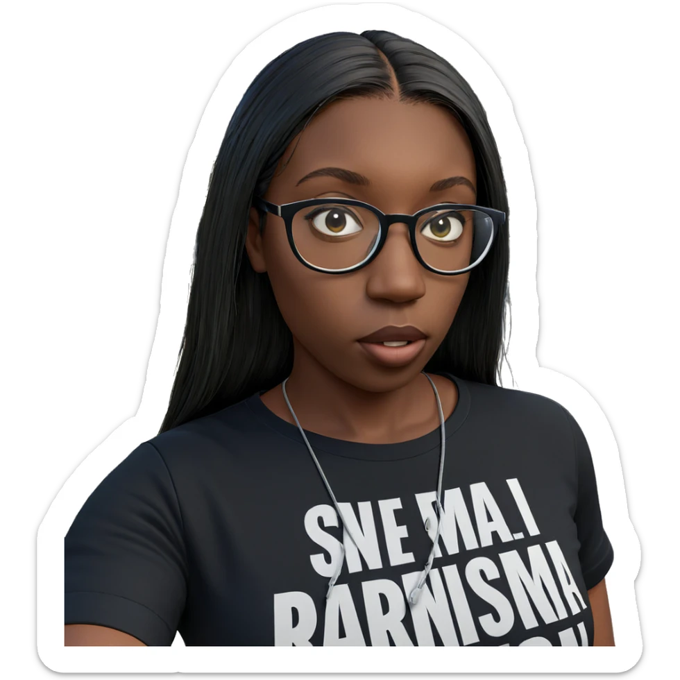 girl in black shirt outdoors sticker