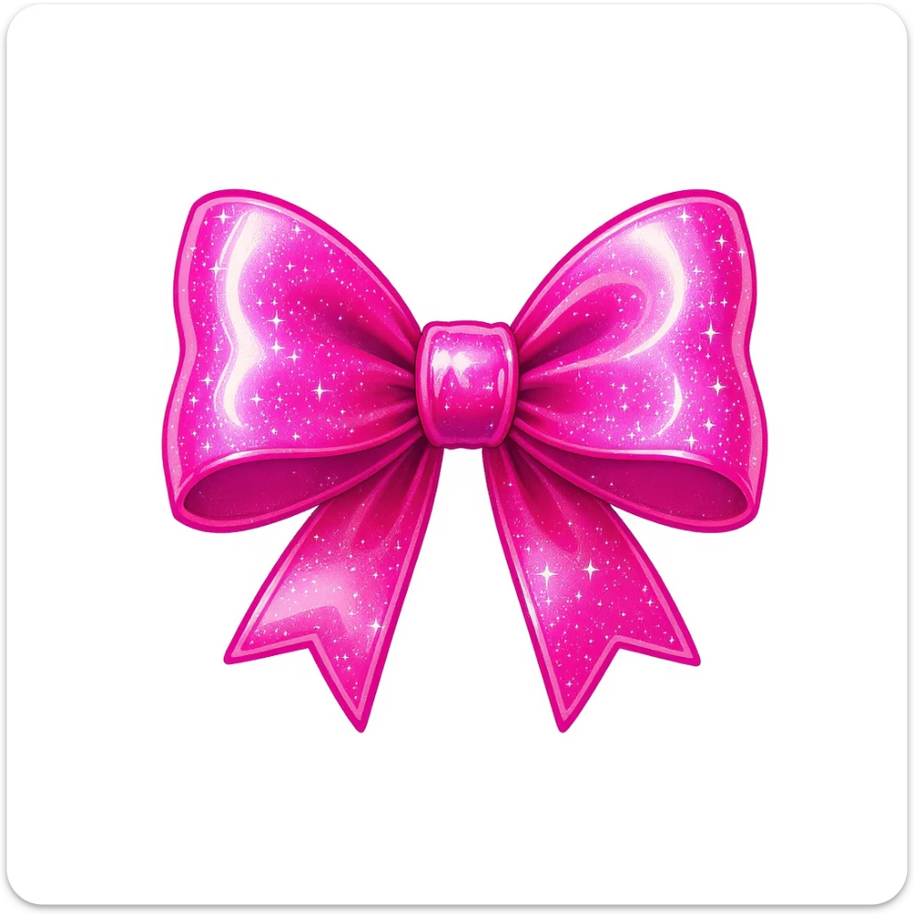 bow emoji, cute and shiny, with a gradient effect, no background sticker