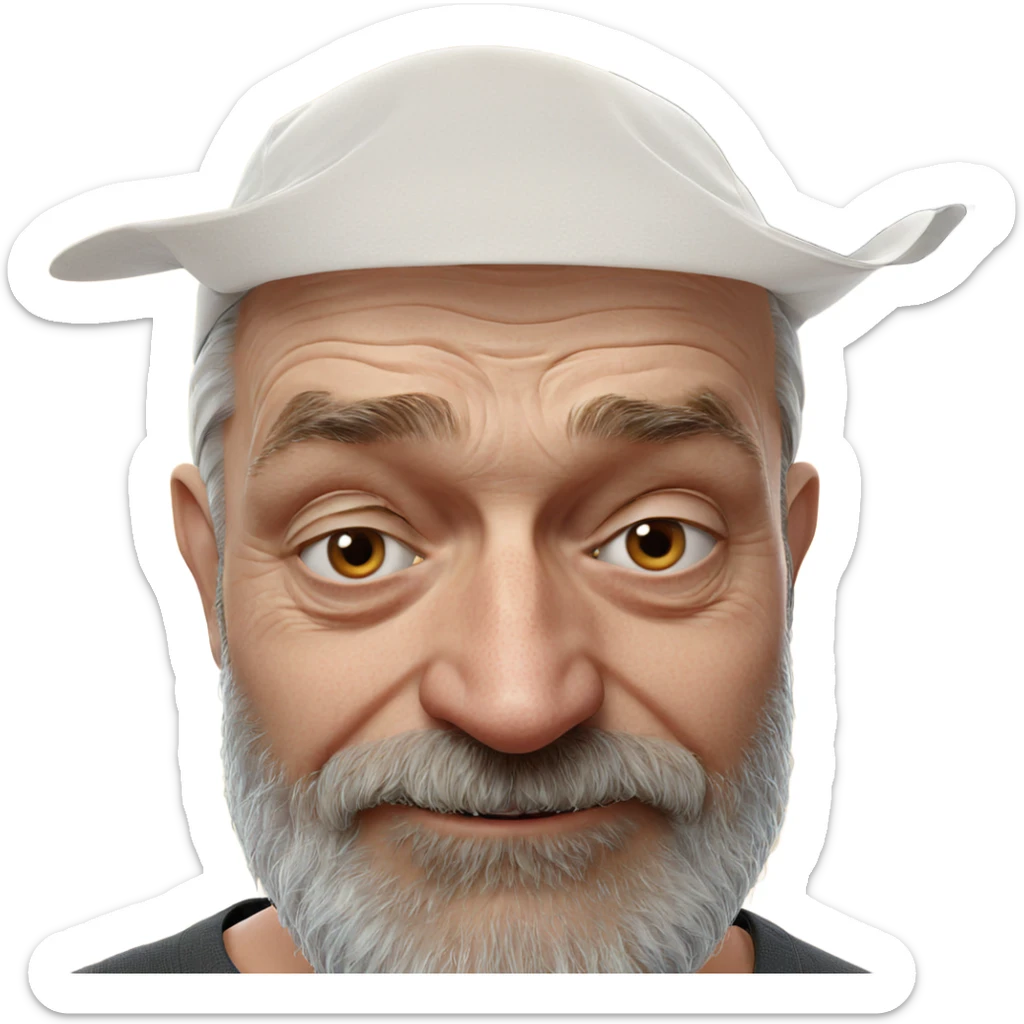 aged man with beard portrait sticker