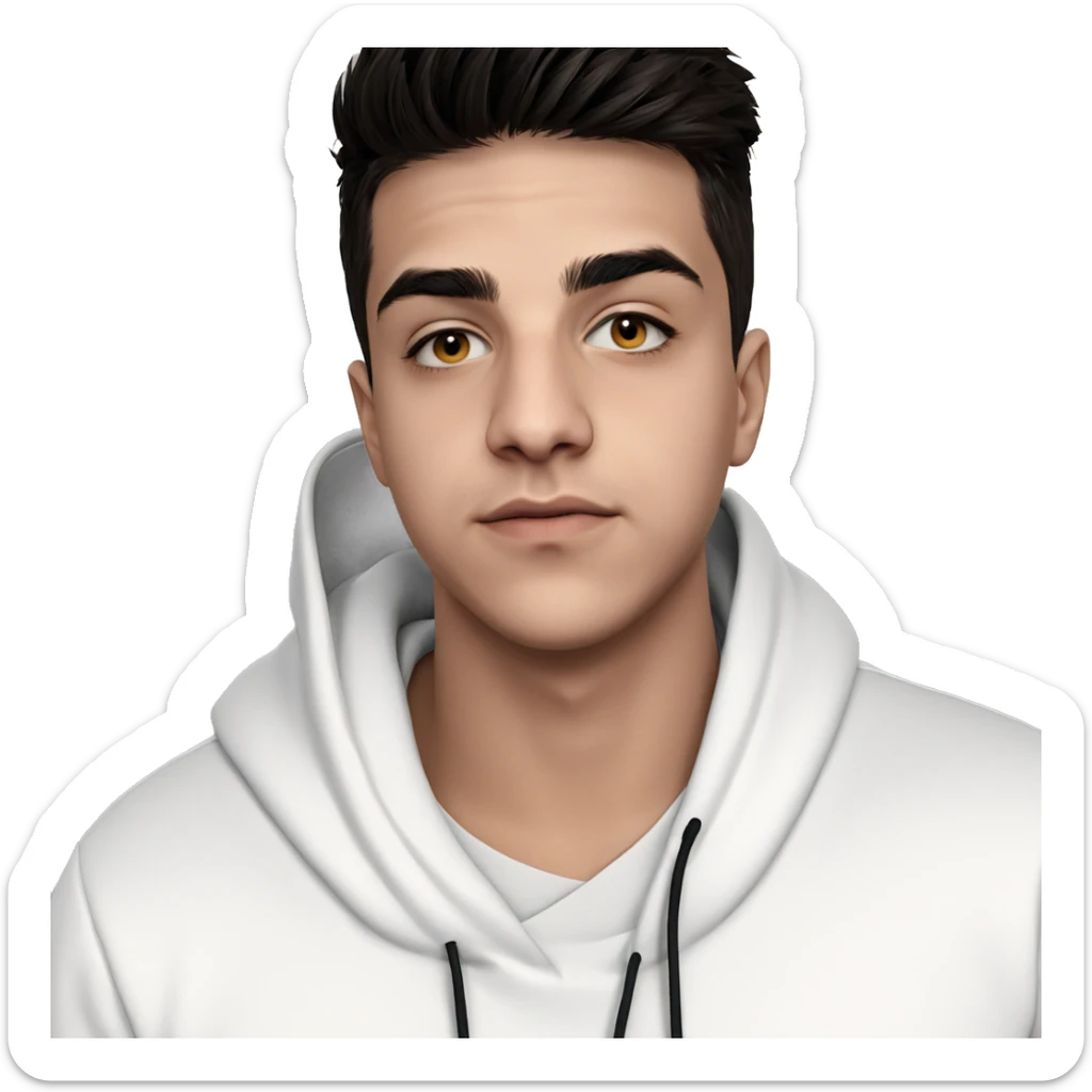 contemplative boy in hoodie sticker