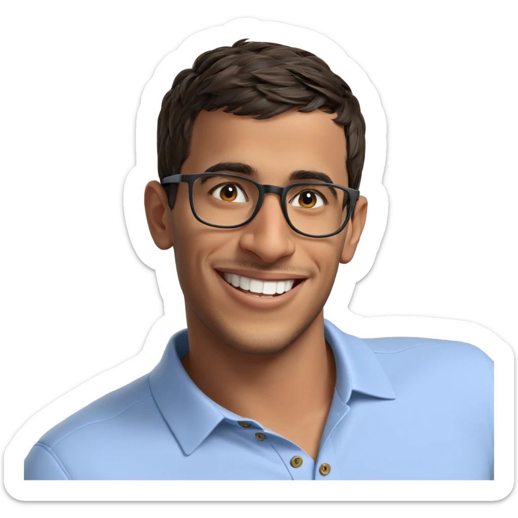 smiling boy in collared shirt sticker