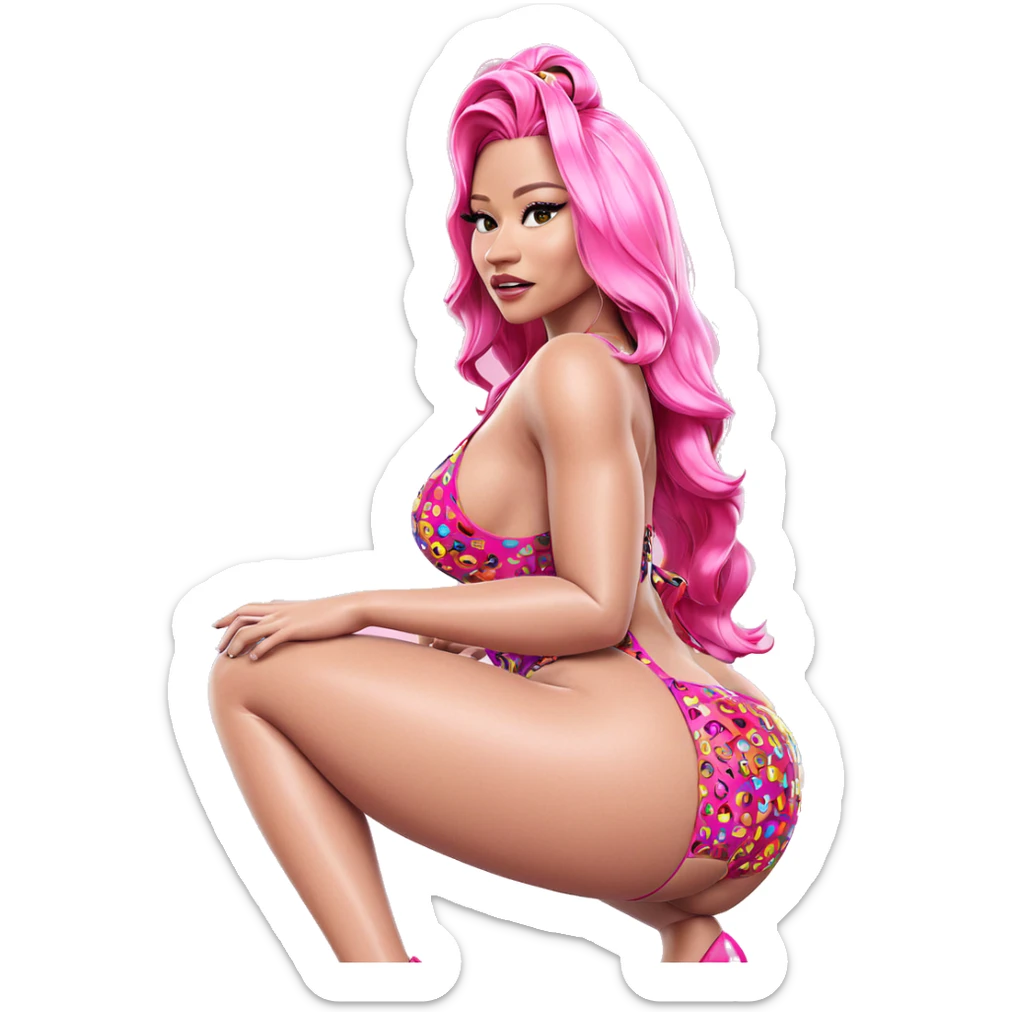 colorful beauty in high heels sticker