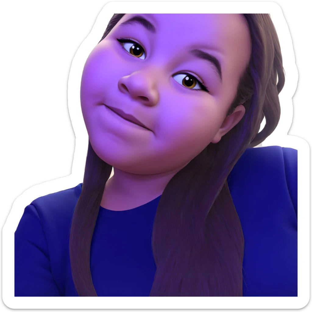 girl with stuffed animal indoors sticker