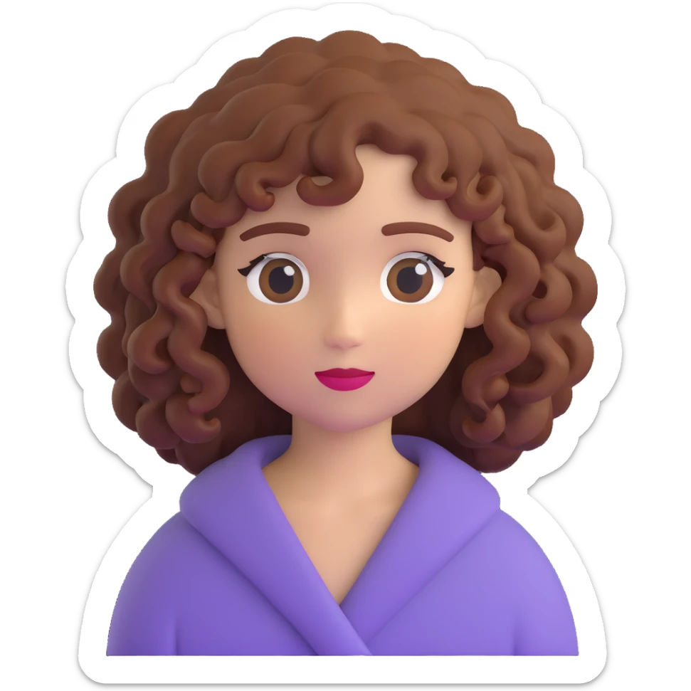 girl with curly hair sticker