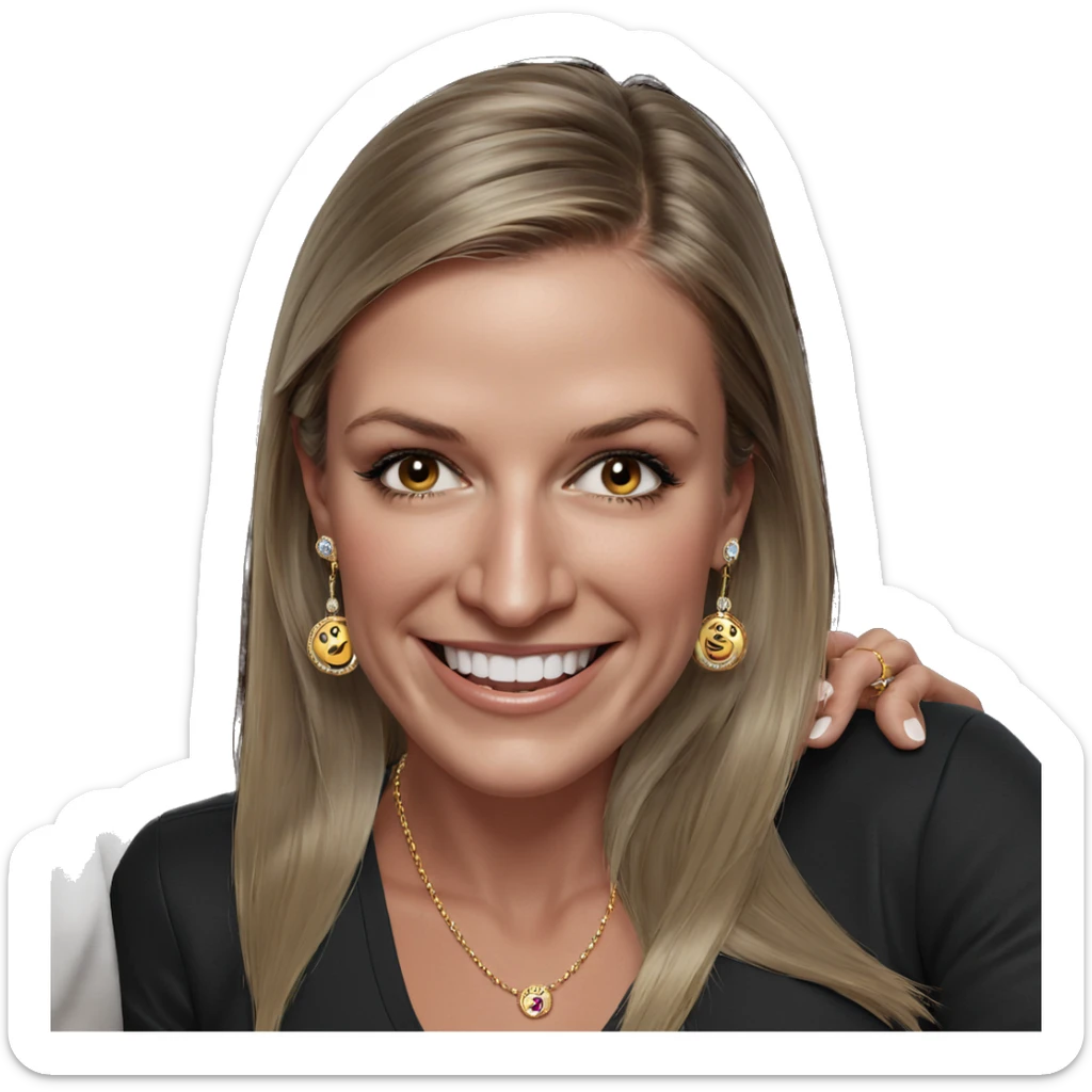 smiling couple with jewelry sticker