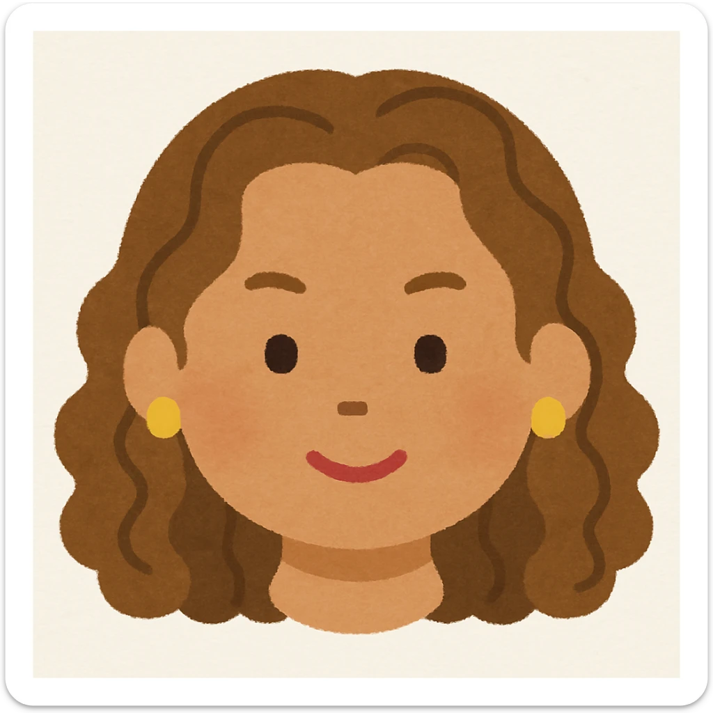Beyonce's head only, no neck, in the style of Irasutoya, cute simple Japanese illustration, soft colors, round features sticker