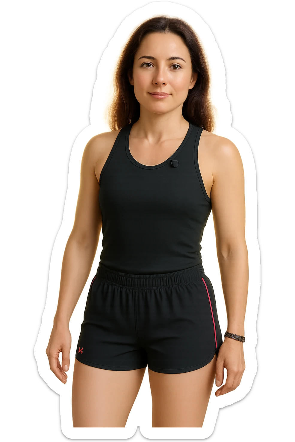 Donna senza cellulite grazie alla sua infiammazione sistemica bassa (fallo capire come vuoi) senza mano alzata sticker