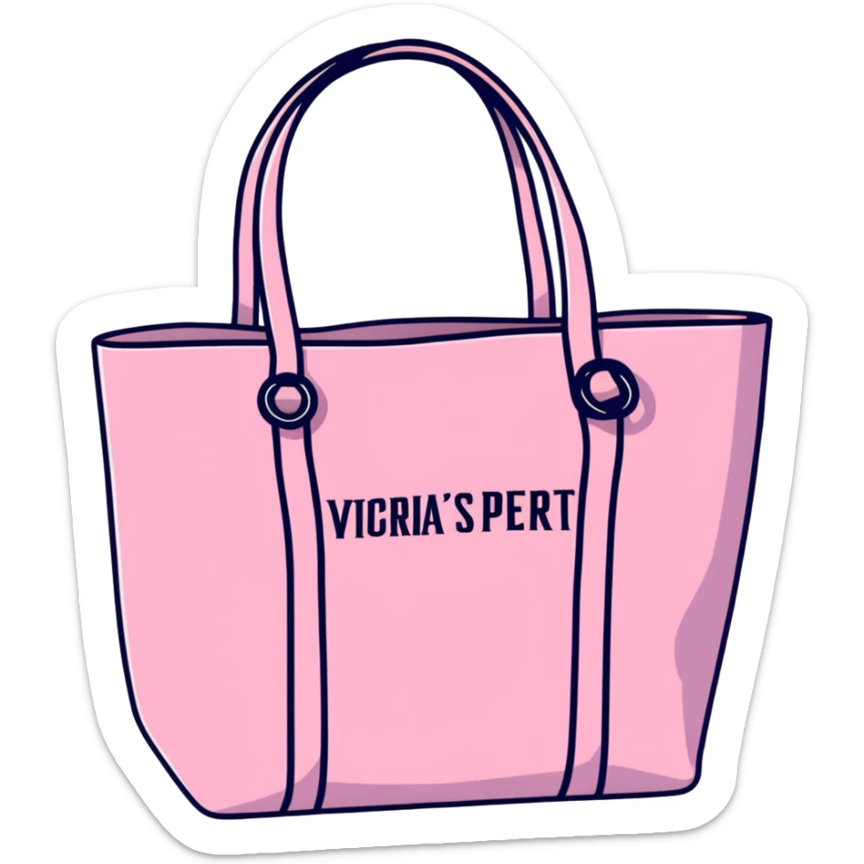 Victoria's Secret tote bag with logo in pink color sticker