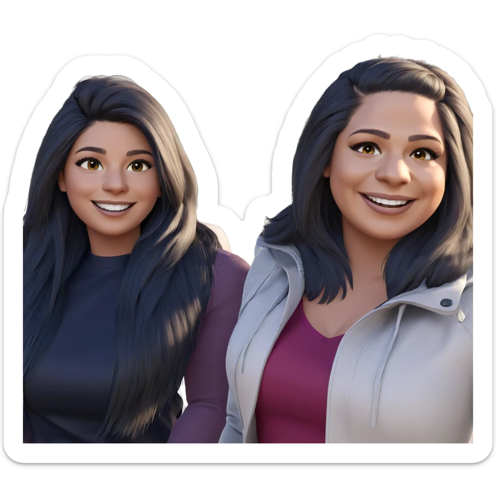 smiling girls in stylish outfits sticker