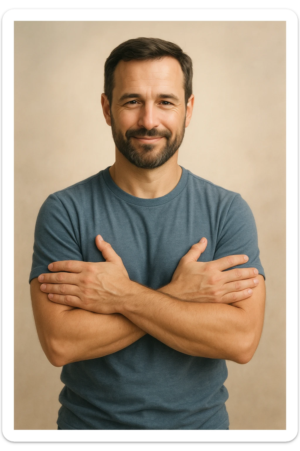 UOMO A BRACCIA CONSERTE CHE TRASMETTE PROTEZIONE PER LA SUA FAMIGLIA sticker