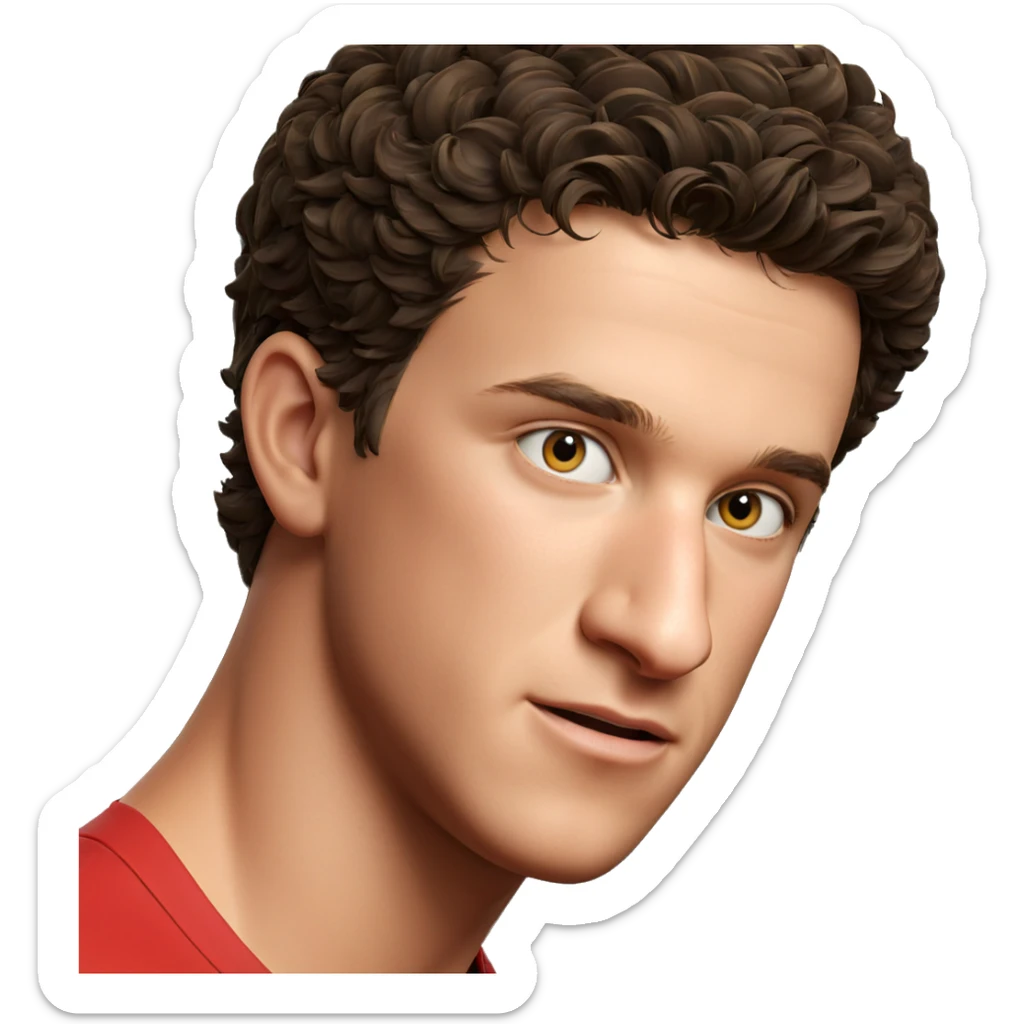portrait of a boy looking sticker