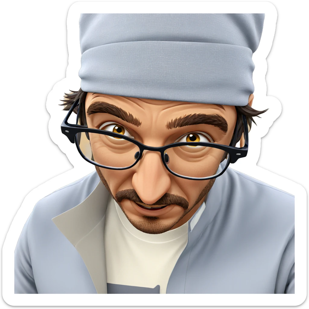 intense gaze of a man sticker