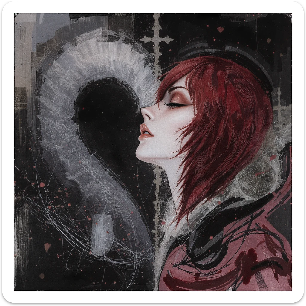 emo heart broken in two sticker