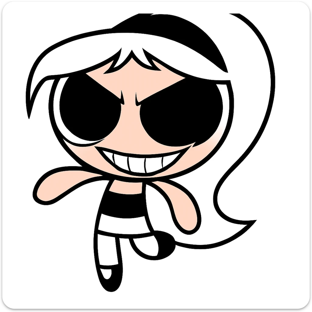 Make the eyes darker and add a sinister grin to the face for a more menacing look. Keep the picture quality and style exactly the same. No other changes. sticker