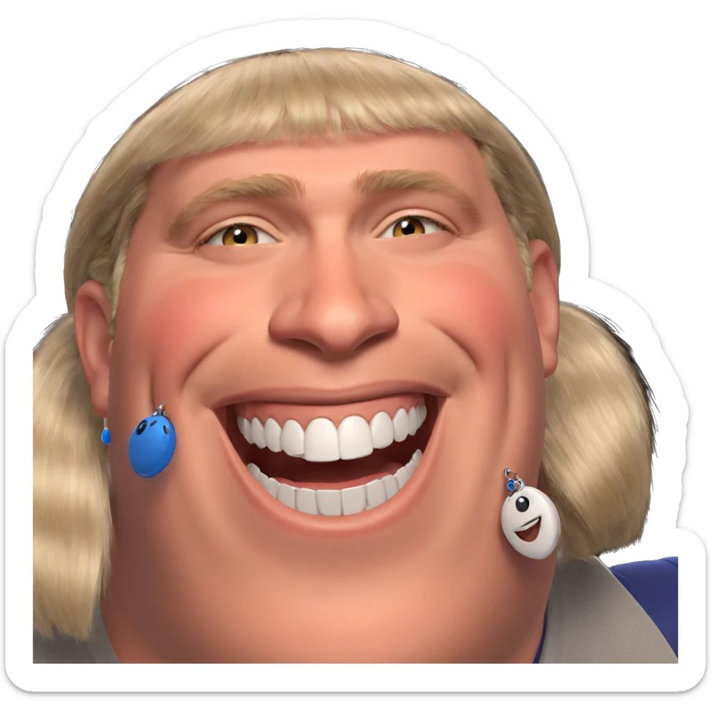 smiling boy with earrings portrait sticker