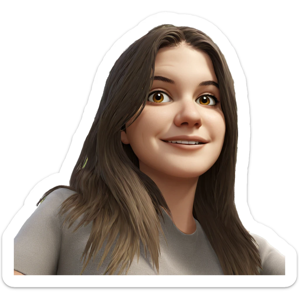 smiling girl in nature sticker