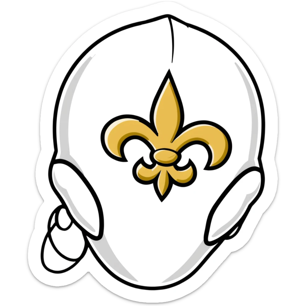 Louisiana themed ski mask with New Orleans Saints black and gold colors sticker